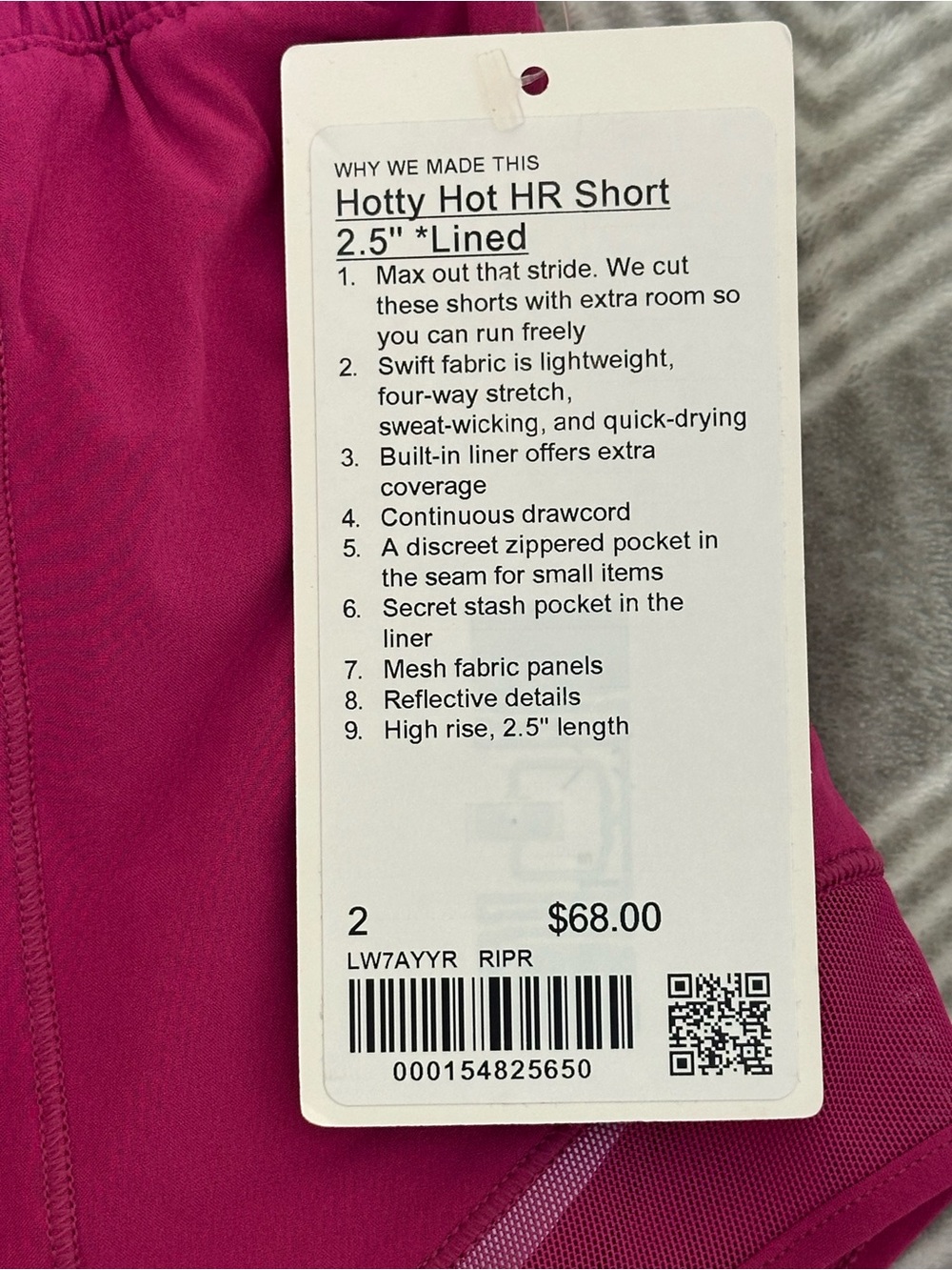 Lululemon Hotty Hot High-Rise Lined Short 2.5" - Picture 2 of 6